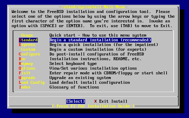 FreeBSD sysinstall
