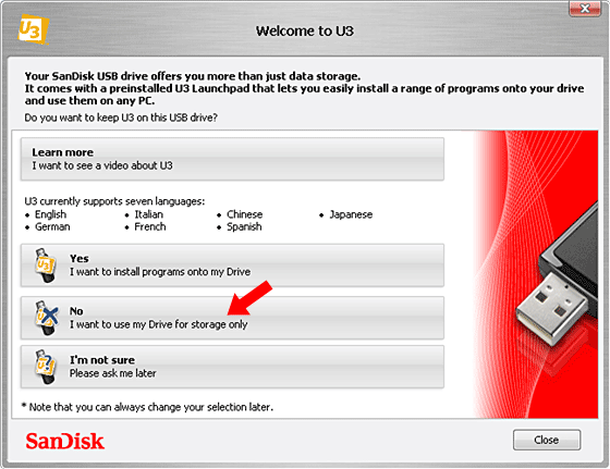 install u3 launchpad sandisk