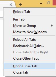 Undo Closed Tab in Firefox