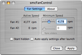 what is a good temparature and fan speec for mac