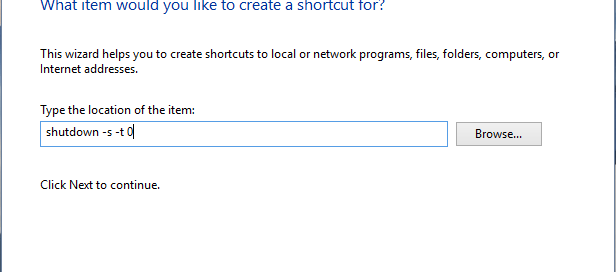 Shutdown Shortcut