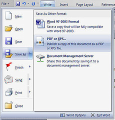 how to save as pdf file in word 2007