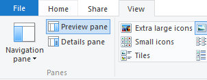Preview Pane in Windows 7/8/8.1/10