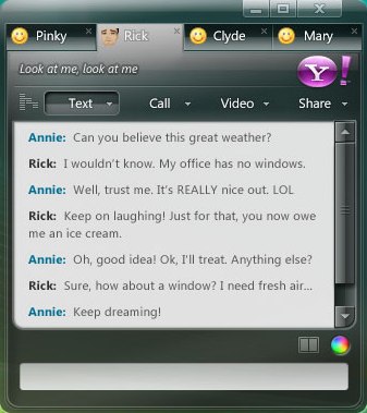 Tabbed Chat Windows in Yahoo Messenger
