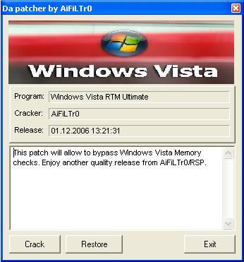 Windows Vista Memory Patch