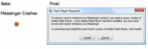 WLM 8.1 Crash in Vista with Old Flash