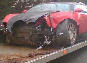 bugatti veyron crash accident crashed costliest scrap expensive road most smashed bbc