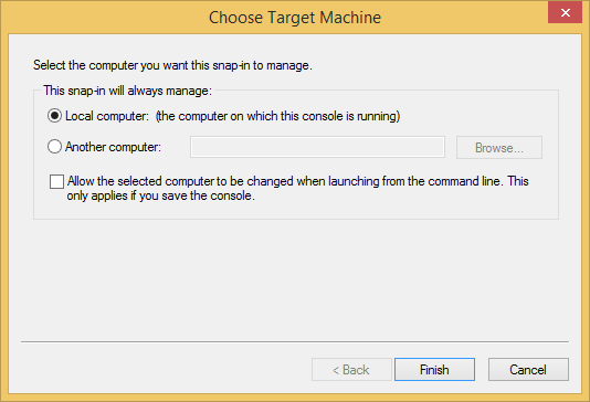 Choose Target Computer