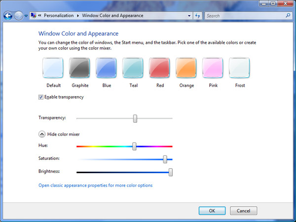 win7 blue glass theme