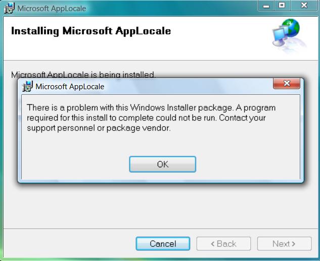 AppLocale Error in Windows