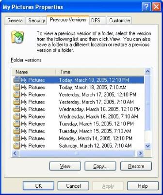 Enable Volume Shadow Copy Windows Xp