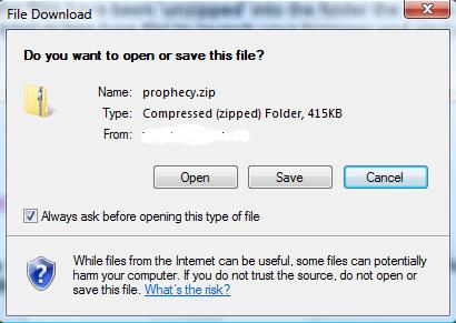 Save or Open Downloaded File