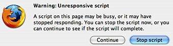 fixing unresponsive script firefox