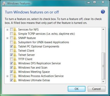 open telnet server in windows 7