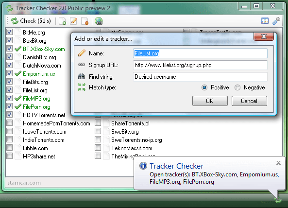 Tracker Checker