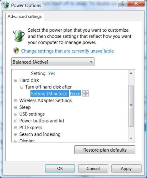 disable sleep mode windows 8