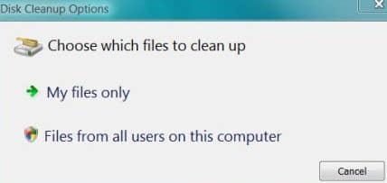 Disk Cleanup Options