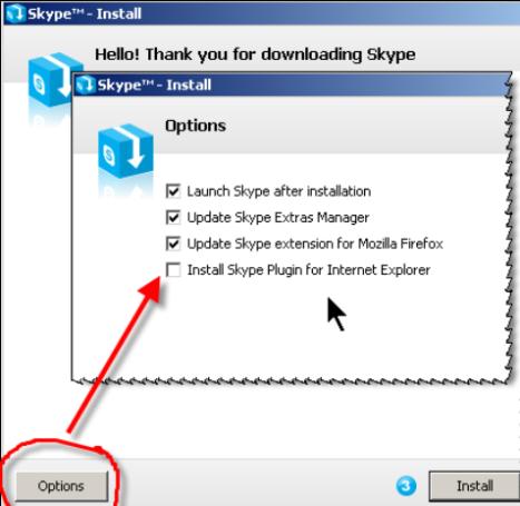 Skype Add-On Installer Option
