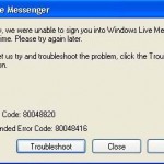 Unable to Login to Windows Live (MSN) Messenger with 80048820 Extended 80048416 Error Code