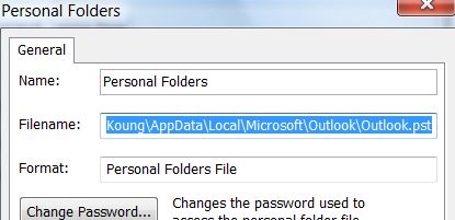 Outlook PST File Location