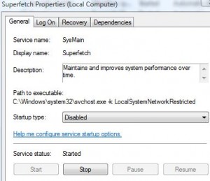 Superfetch не выполняется windows 7 как исправить