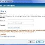 Windows Live OneCare Activation Setup Sign In Error 80048883
