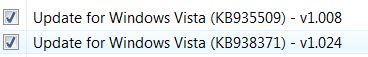 Updates before installing Windows Vista SP1