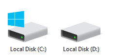 Boot Drive and Normal Drive Icons in Windows 10