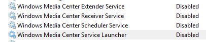  Servicios de Windows Media Center