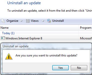 reinstalling internet explorer 8