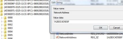 Change and Spoof MAC Address in Registry