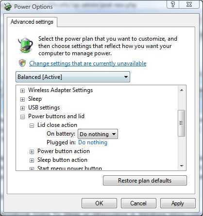 отключить спящий режим рядом с сервером Windows 2008