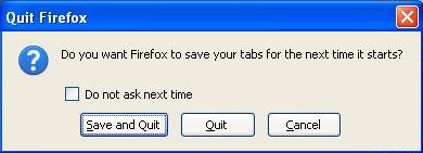 Quit Firefox Confirmation Dialog