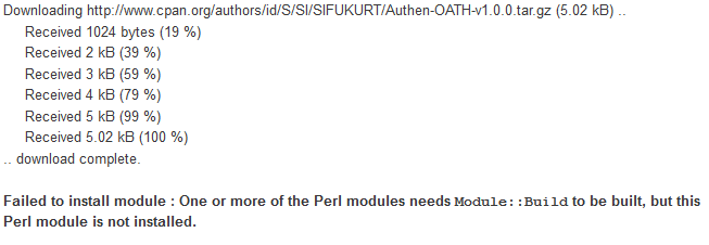 Perl Module::Build Not Installed