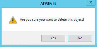 Confirm Delete Namespace with ADSIEdit