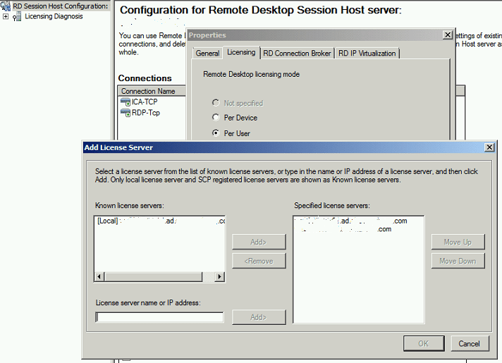 RDS Add or Remove License Server