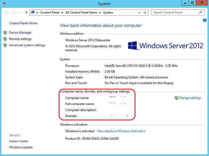 cambiar el nombre de dominio con Windows