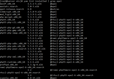 redhat list installed packages