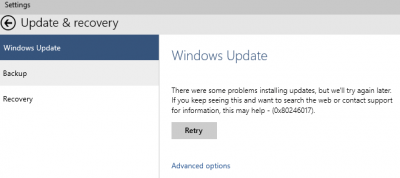 Windows 10 Build 9926 FBL_AWESOME1501 Update Error 0x80246017 - Tech ...