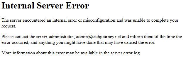 500 Internal Server Error