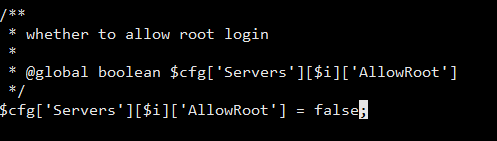 Disable Root Login in phpMyAdmin