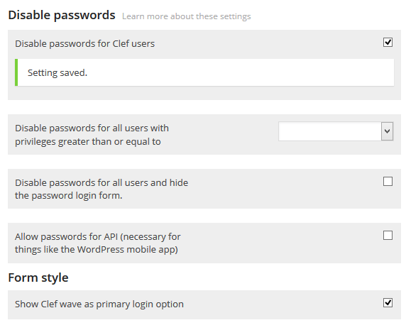 Disable Passwords Authentication for Clef