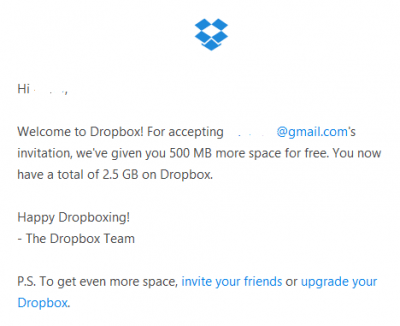 dropbox free space hack