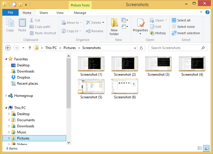 how to change screenshot destination