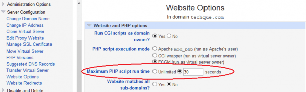 php time limit php.ini