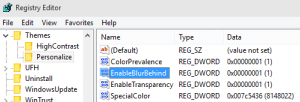 Enableblurbehind windows 10 отсутствует