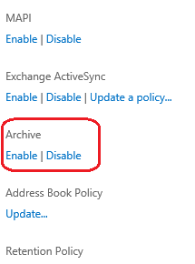 Bulk Enable In Place Archive for Exchange Mailboxes