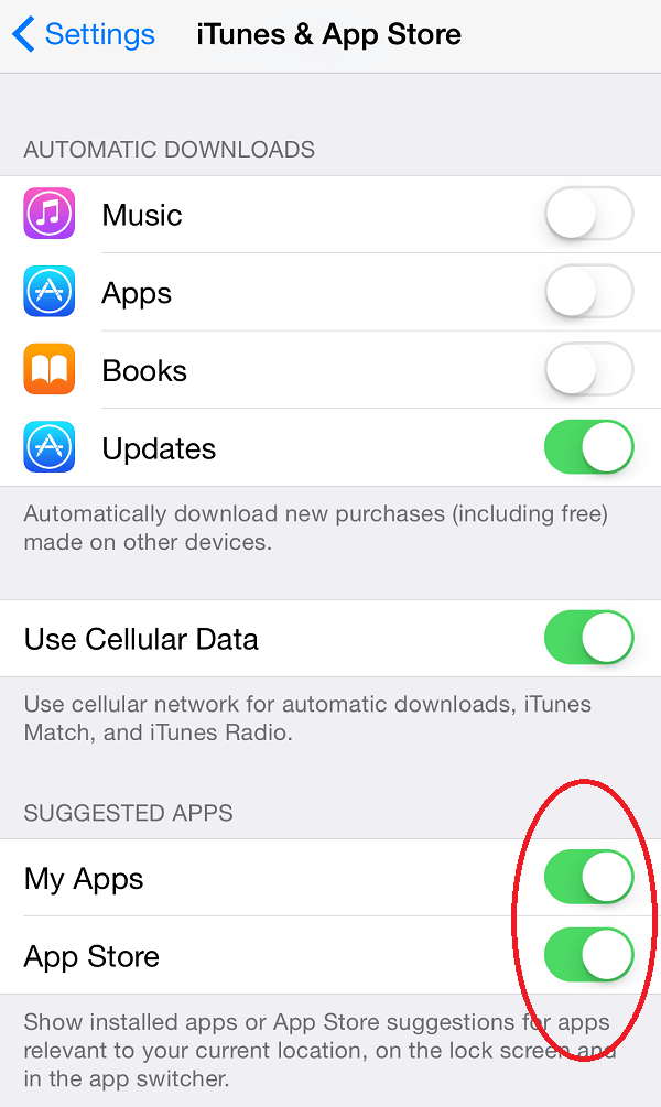 Disable Suggeted Apps in iOS