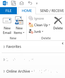 Online Archive Mailbox in Outlook