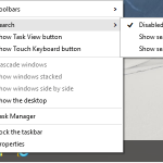 Hide & Remove Search Icon / Search Box Button in Windows 10 Taskbar